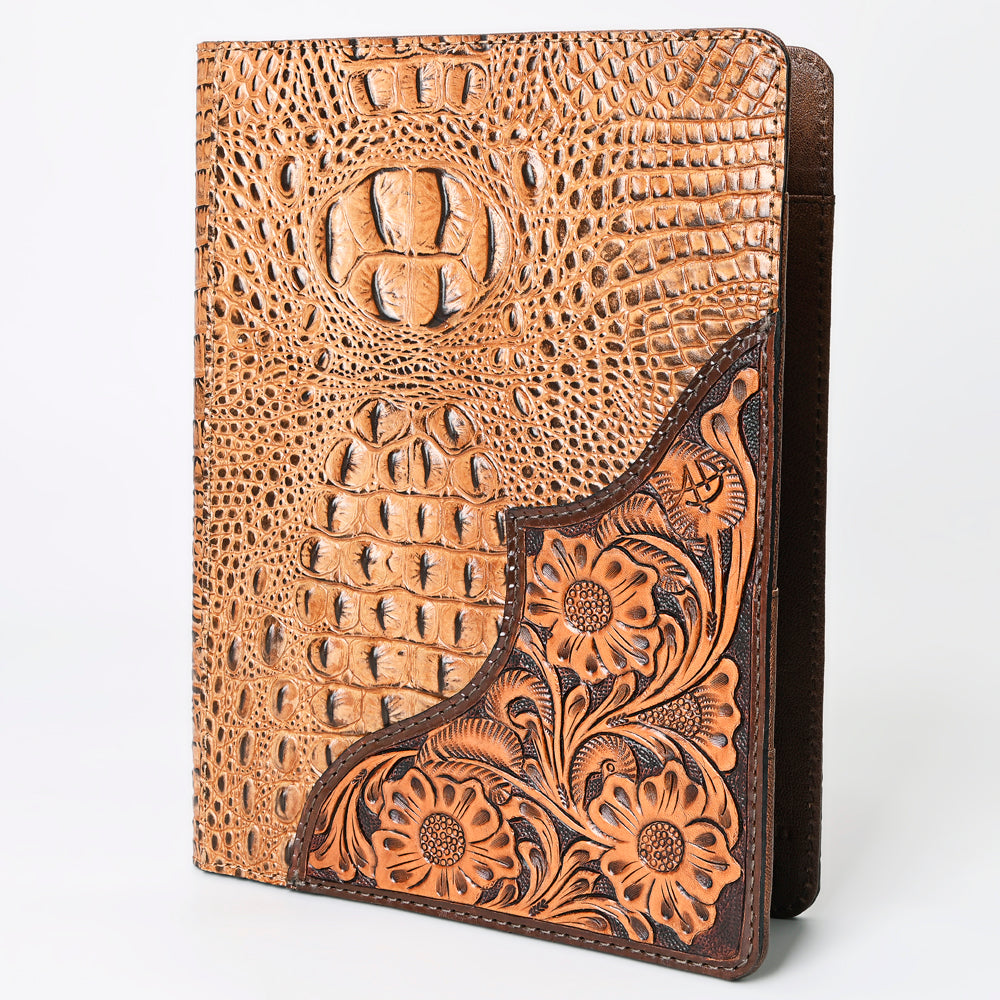 American Darling Portfolio Bag Hand Tooled Crocodile embossed Genuine Leather women bag western handbag purse