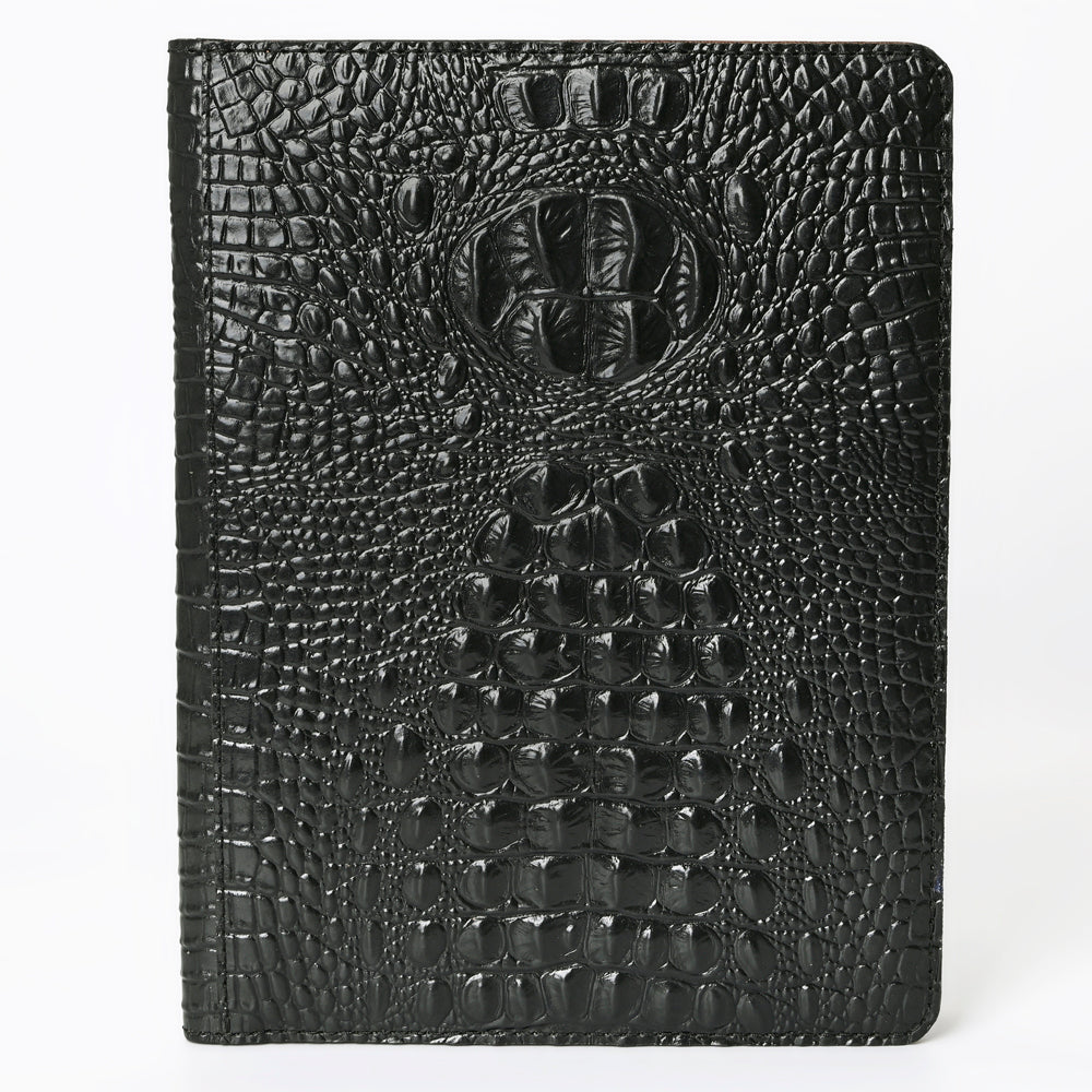 American Darling Portfolio Bag Hand Tooled Crocodile embossed Genuine Leather women bag western handbag purse