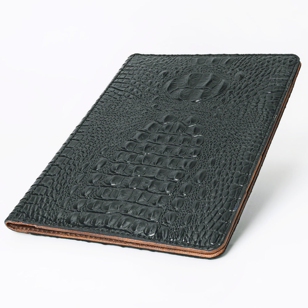 American Darling Portfolio Bag Hand Tooled Crocodile embossed Genuine Leather women bag western handbag purse