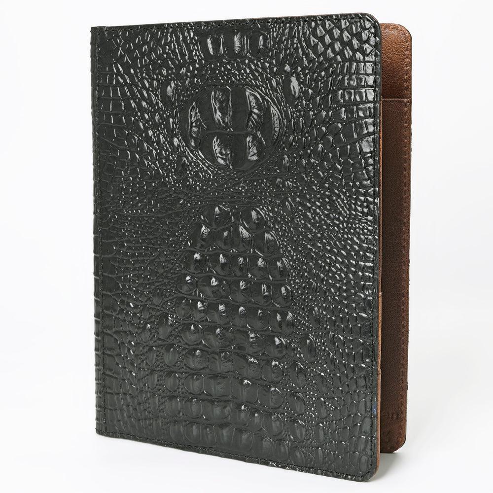 American Darling Portfolio Bag Hand Tooled Crocodile embossed Genuine Leather women bag western handbag purse