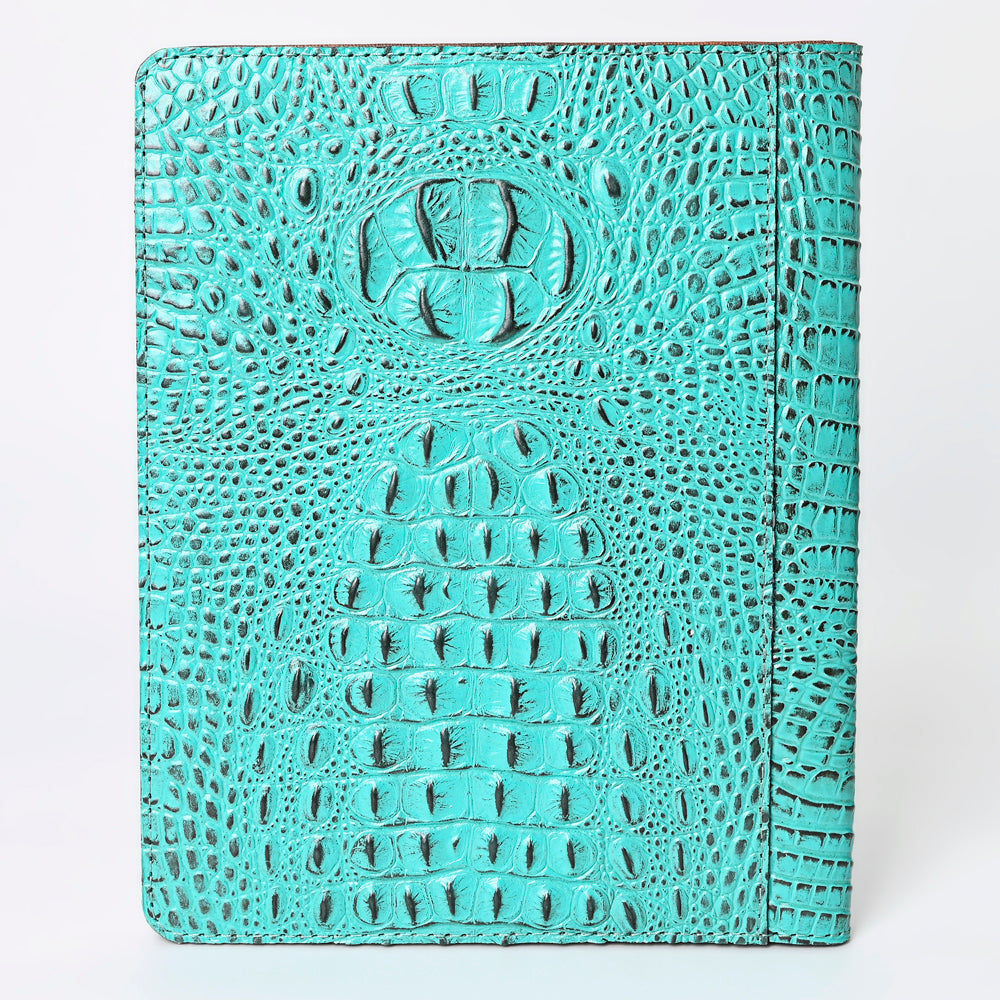 American Darling Portfolio Bag Hand Tooled Crocodile embossed Genuine Leather women bag western handbag purse