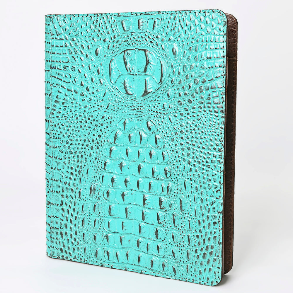 American Darling Portfolio Bag Hand Tooled Crocodile embossed Genuine Leather women bag western handbag purse