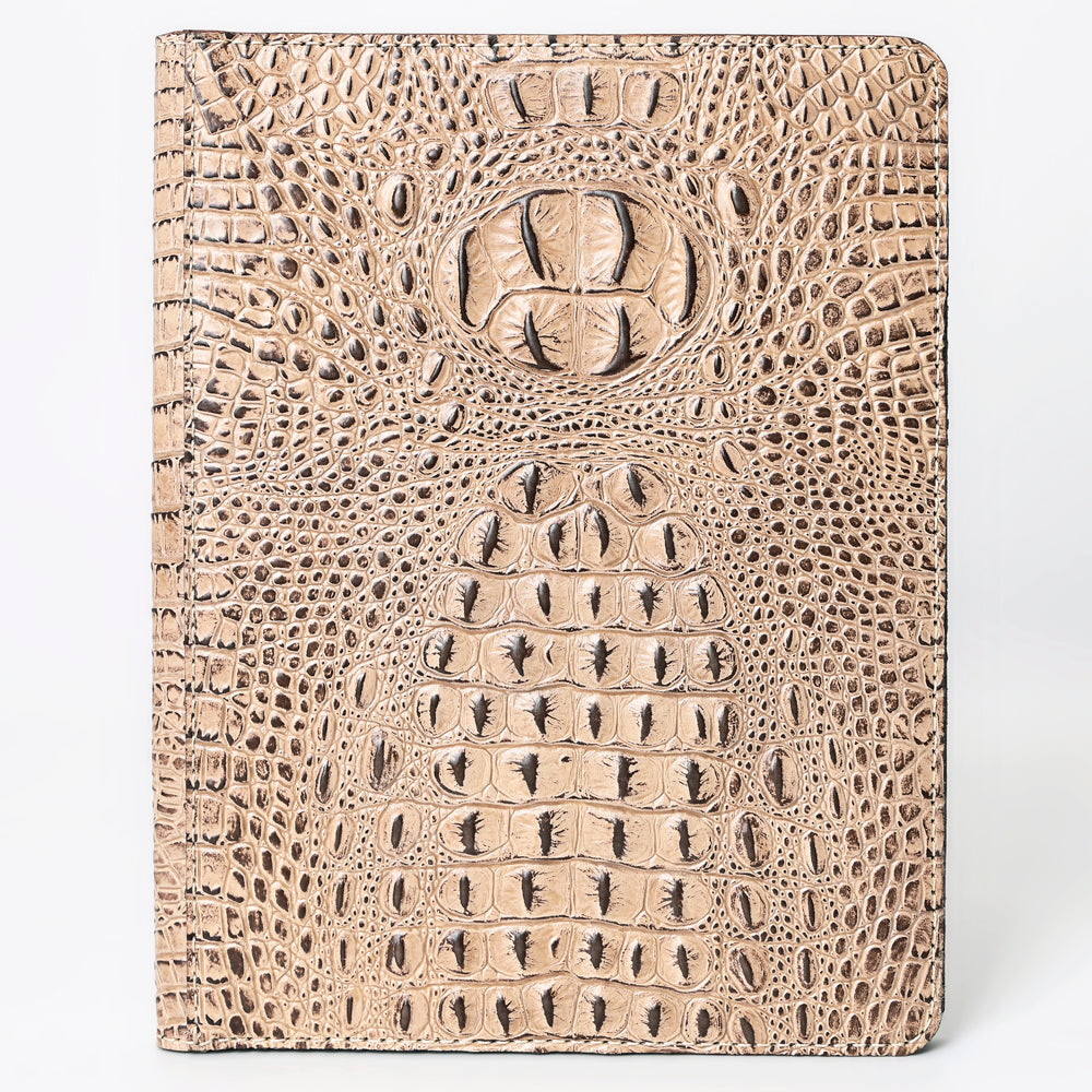 American Darling Portfolio Bag Hand Tooled Crocodile embossed Genuine Leather women bag western handbag purse