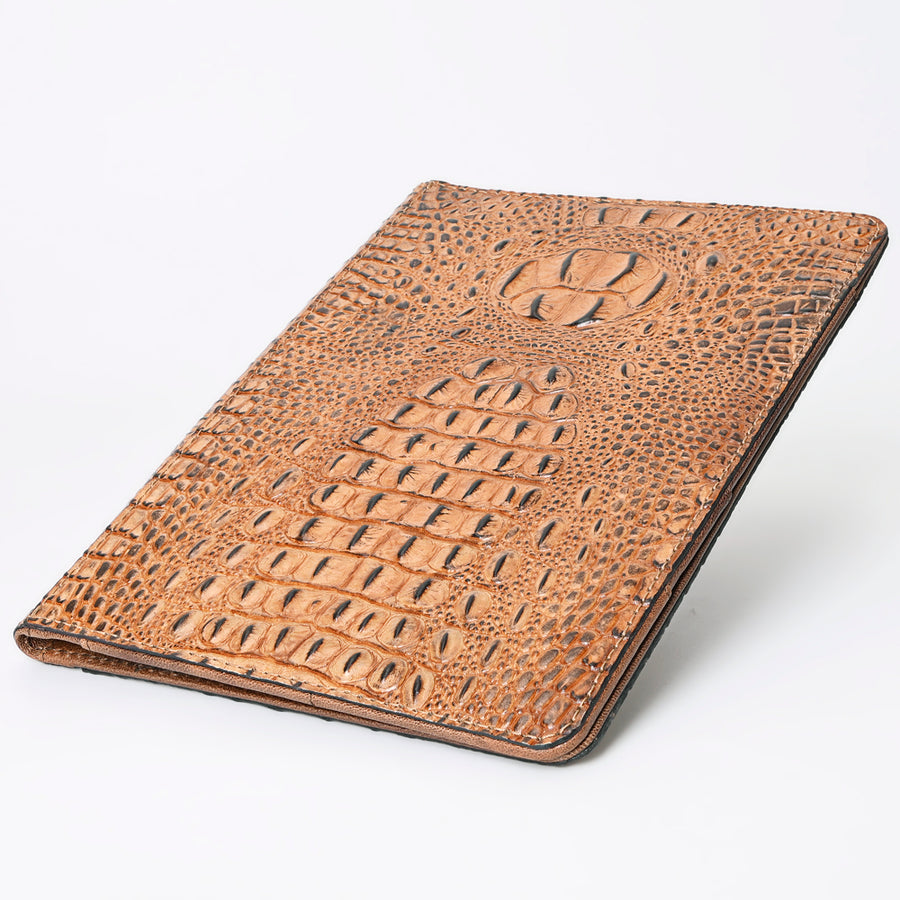 American Darling Portfolio Bag Hand Tooled Crocodile Embossed Genuine Leather Western Women | Student for Sketches