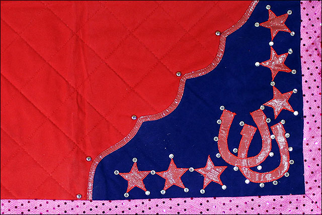 Csb920 Hilason Western Show Barrel Racing Rodeo Saddle Blanket Pad Pink & Blue