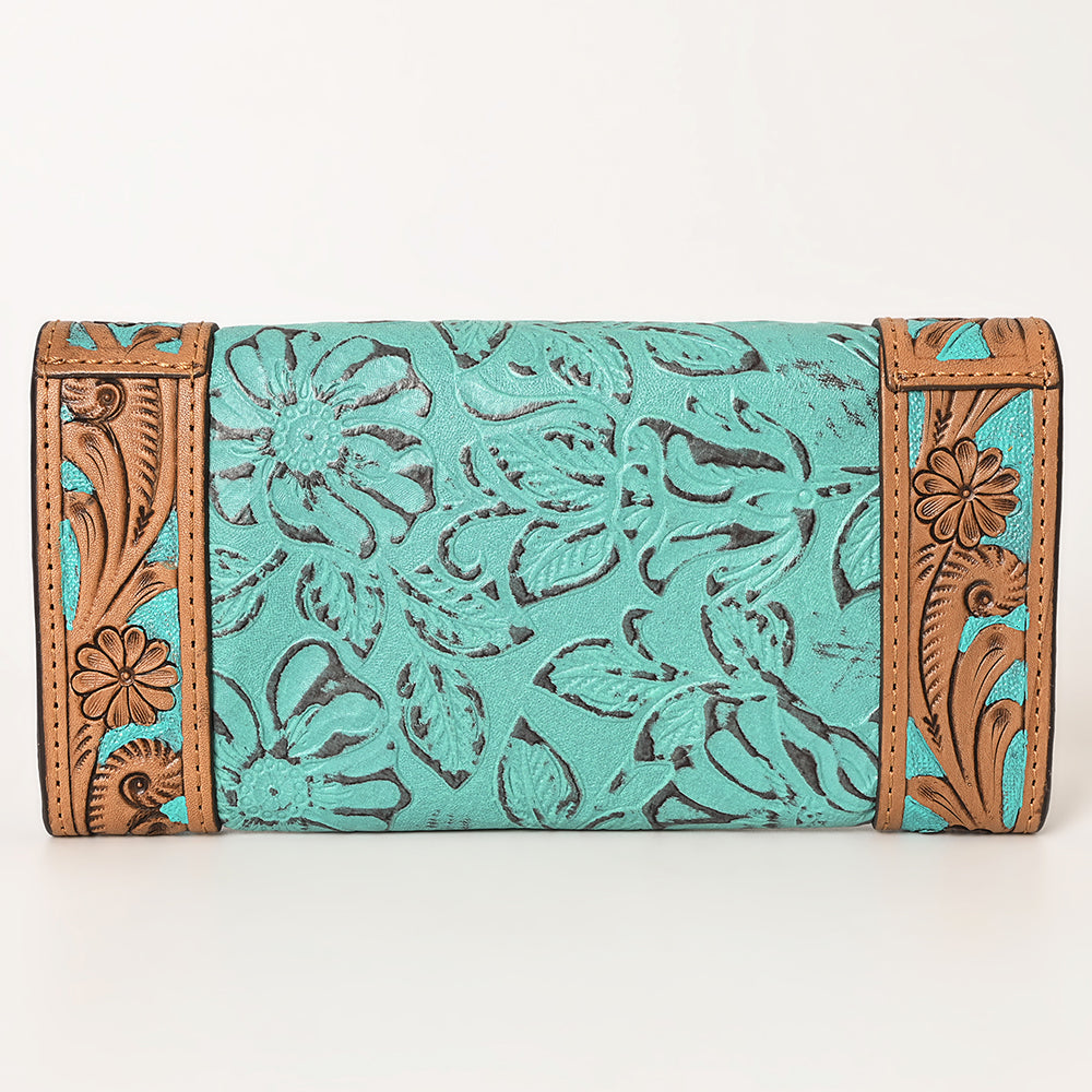 OHLAY WALLET Hand Tooled Embossed Genuine Leather women bag western handbag purse