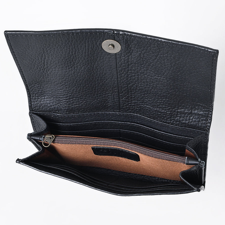 OHLAY Wallet Hand Tooled Hair-On Genuine Leather Women Bag Western Handbag Purse | Womens Handbags |Leather Belt for Summer