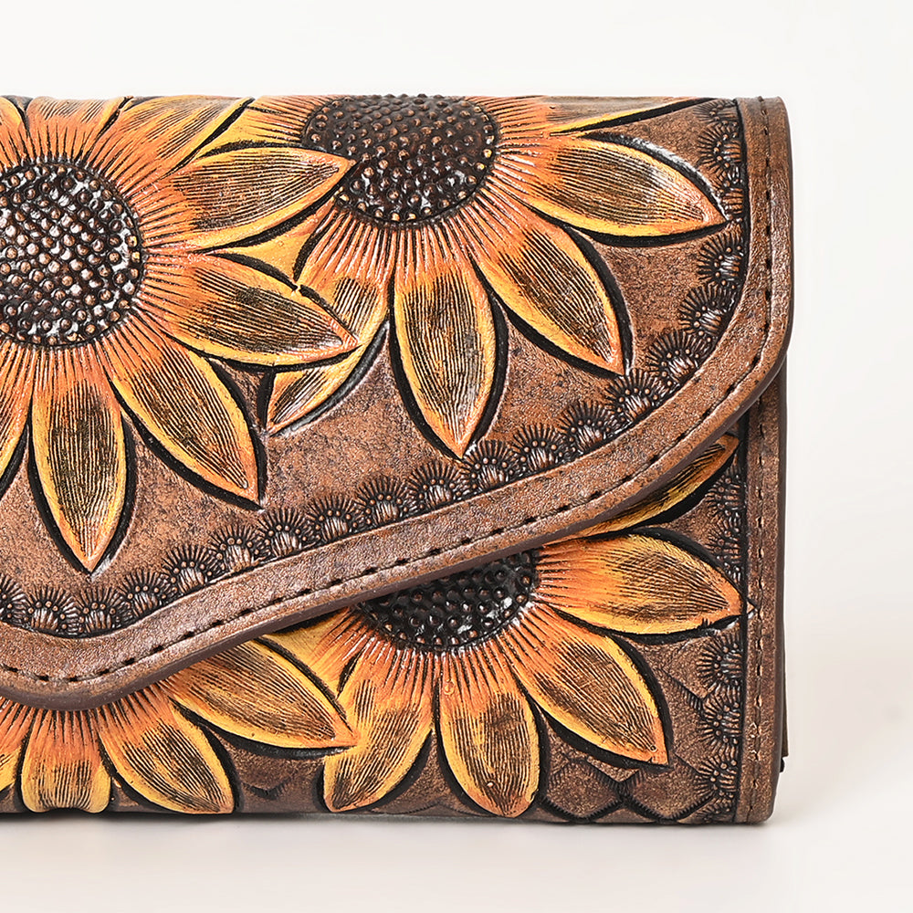 OHLAY WALLET Hand Tooled Genuine Leather women bag western handbag purse