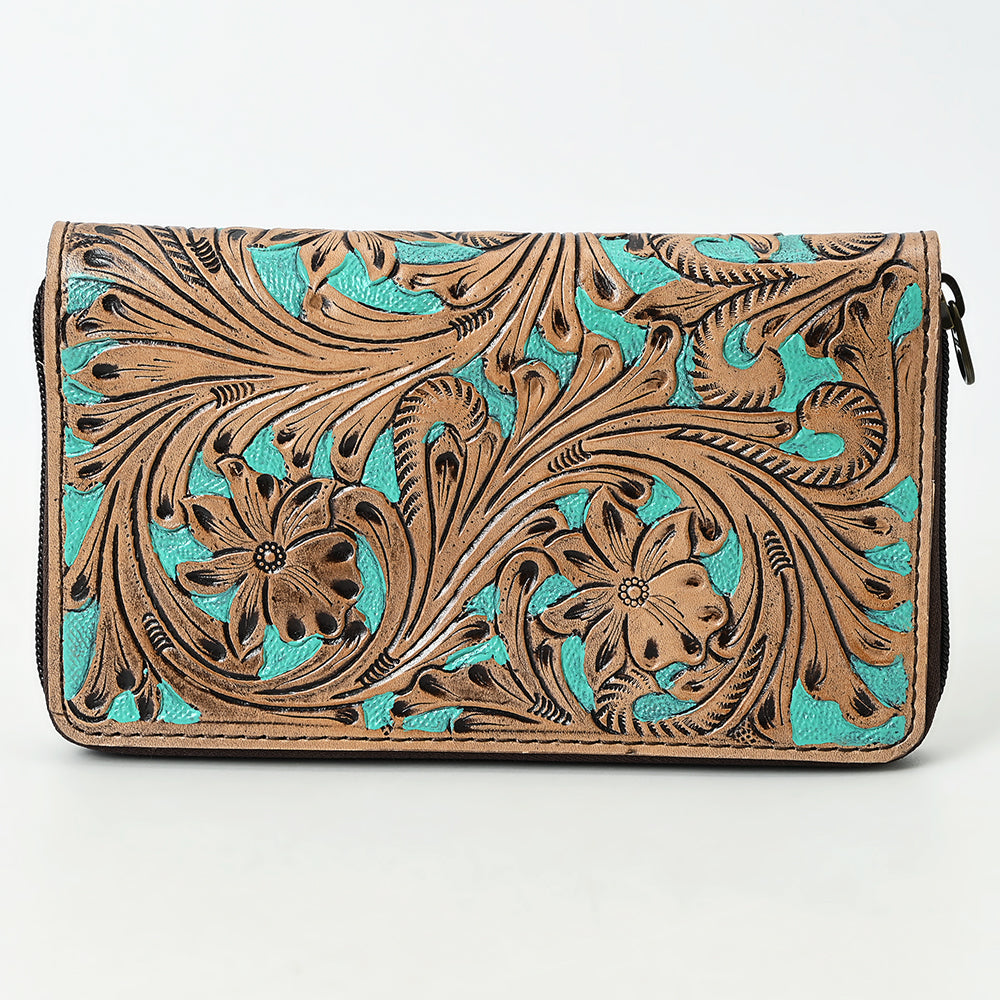 OHLAY WALLET Hand Tooled Genuine Leather women bag western handbag purse