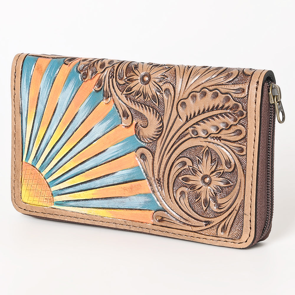 OHLAY WALLET Hand Tooled Genuine Leather women bag western handbag purse