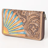 OHLAY WALLET Hand Tooled Genuine Leather women bag western handbag purse