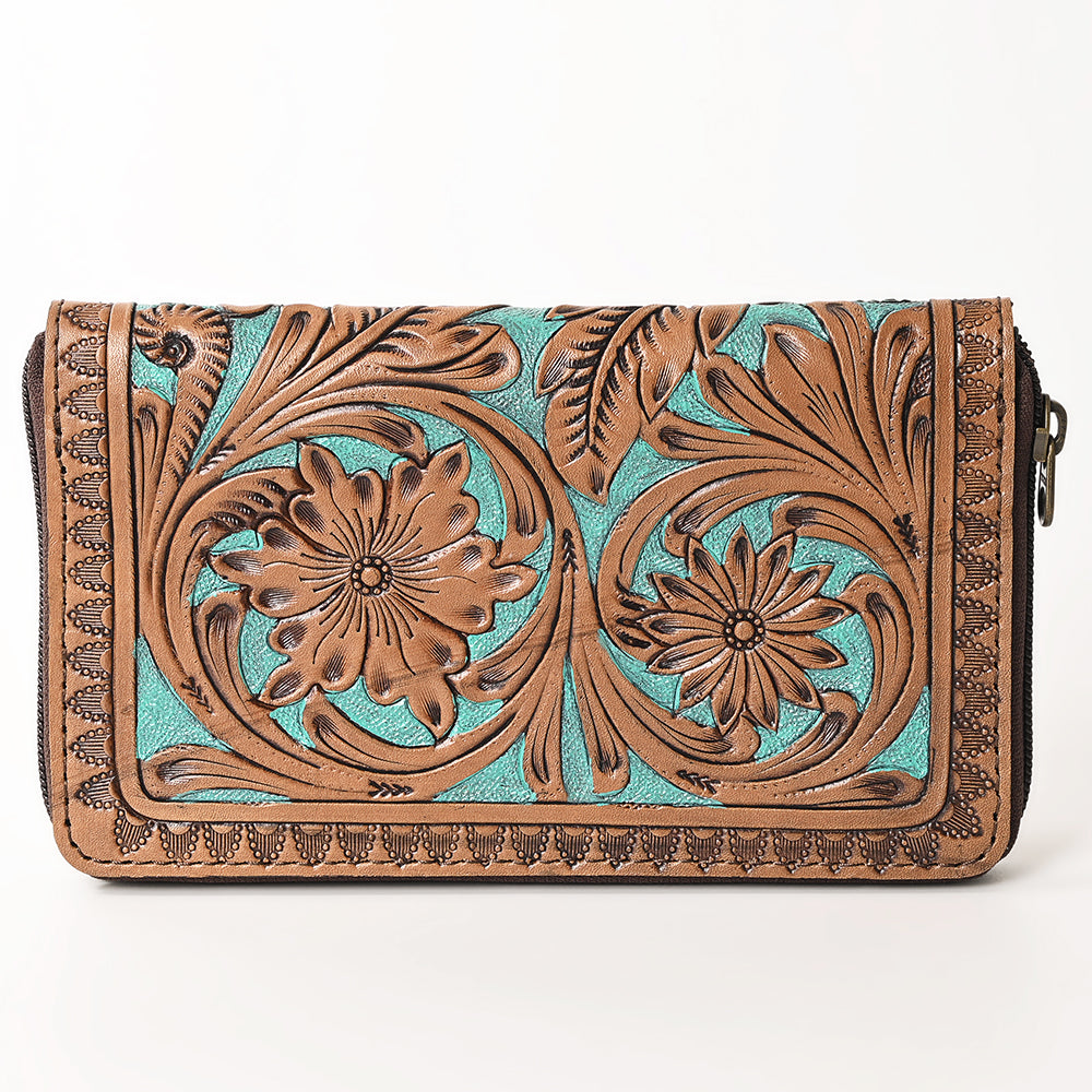 OHLAY WALLET Hand Tooled Genuine Leather women bag western handbag purse