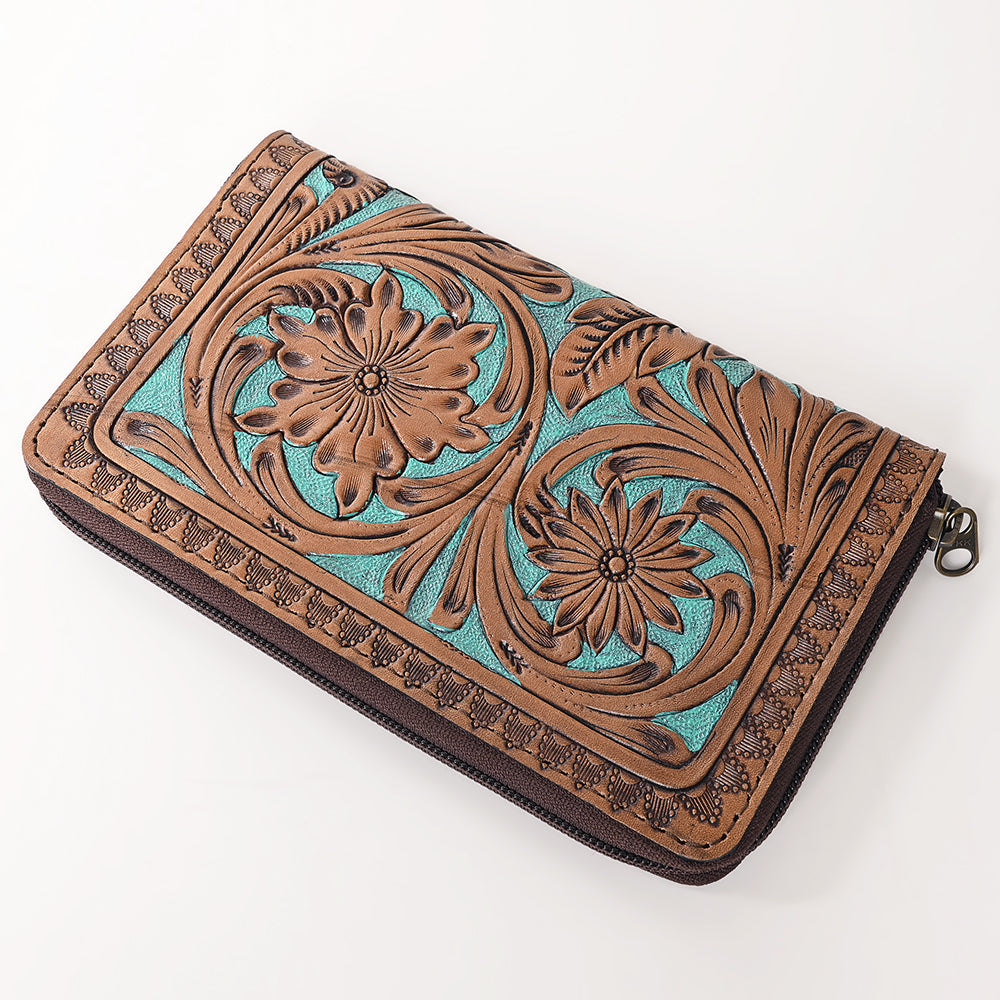OHLAY WALLET Hand Tooled Genuine Leather women bag western handbag purse
