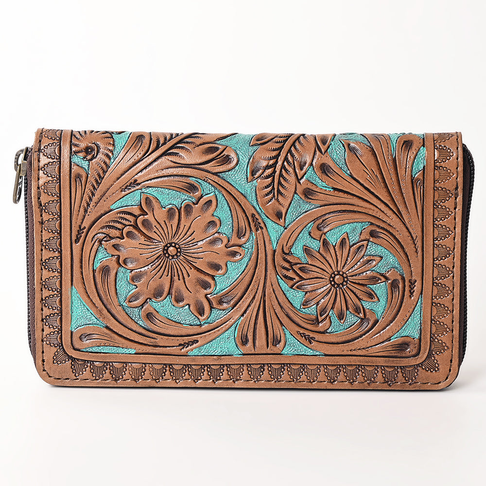 OHLAY WALLET Hand Tooled Genuine Leather women bag western handbag purse