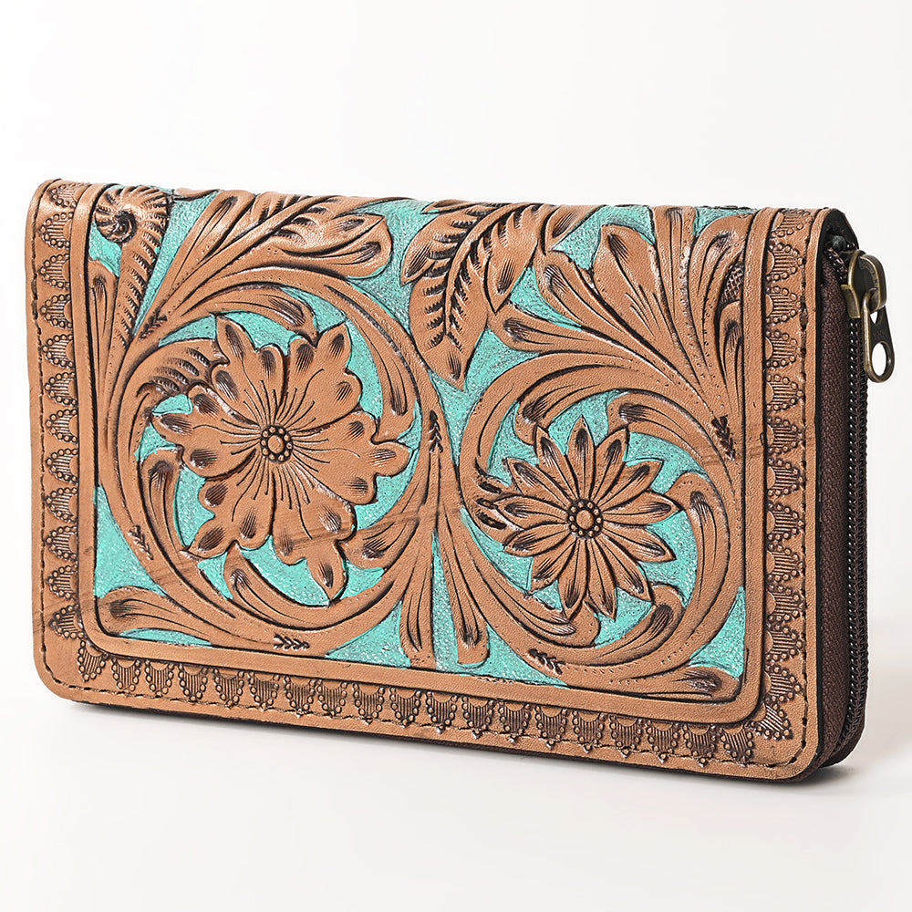 OHLAY WALLET Hand Tooled Genuine Leather women bag western handbag purse