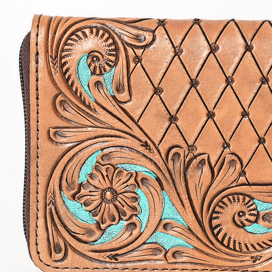 OHLAY Wallet Hand Tooled Genuine Leather Women Bag Western Handbag Purse | Womens Handbags |Leather Belt for Summer
