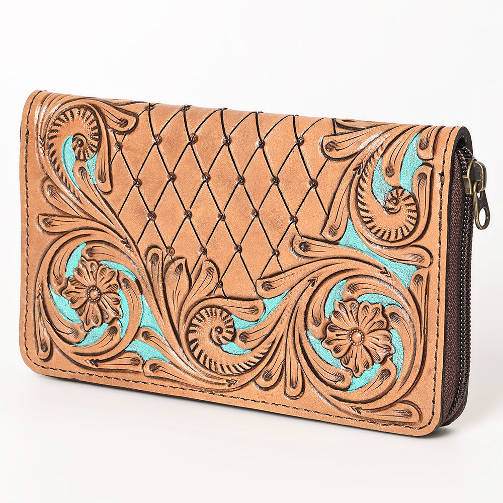 OHLAY WALLET Hand Tooled Genuine Leather women bag western handbag purse
