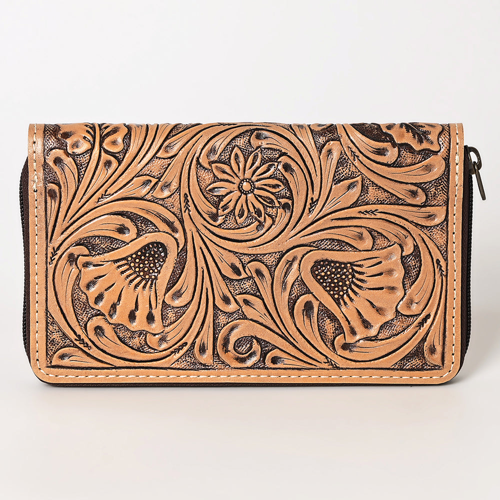 OHLAY WALLET Hand Tooled Genuine Leather women bag western handbag purse