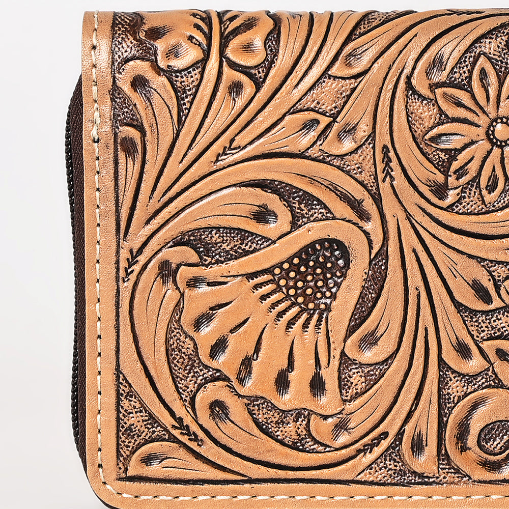 OHLAY WALLET Hand Tooled Genuine Leather women bag western handbag purse