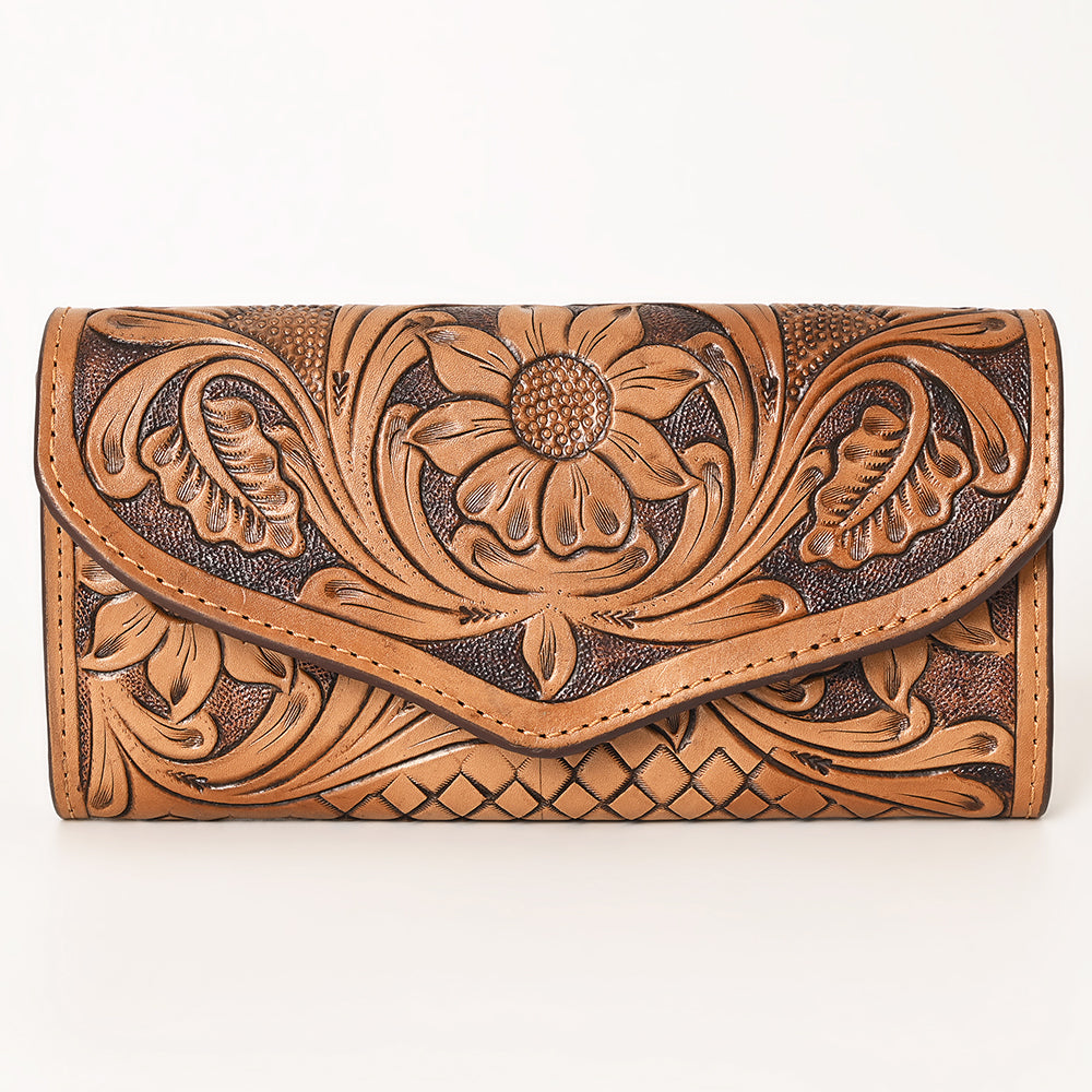 OHLAY WALLET Hand Tooled Genuine Leather women bag western handbag purse