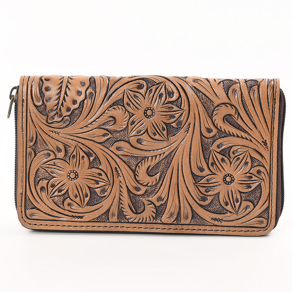 OHLAY WALLET Hand Tooled Genuine Leather women bag western handbag purse