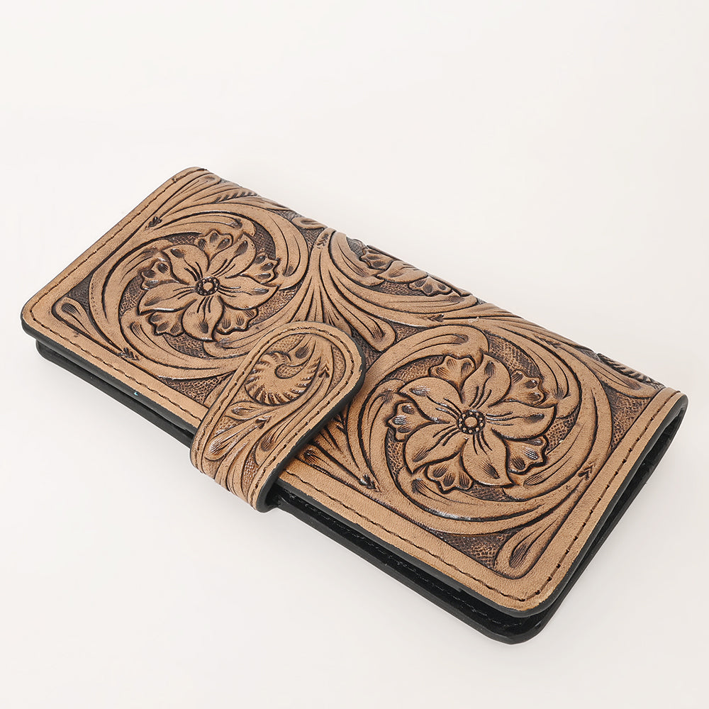 OHLAY WALLET Hand Tooled Genuine Leather women bag western handbag purse