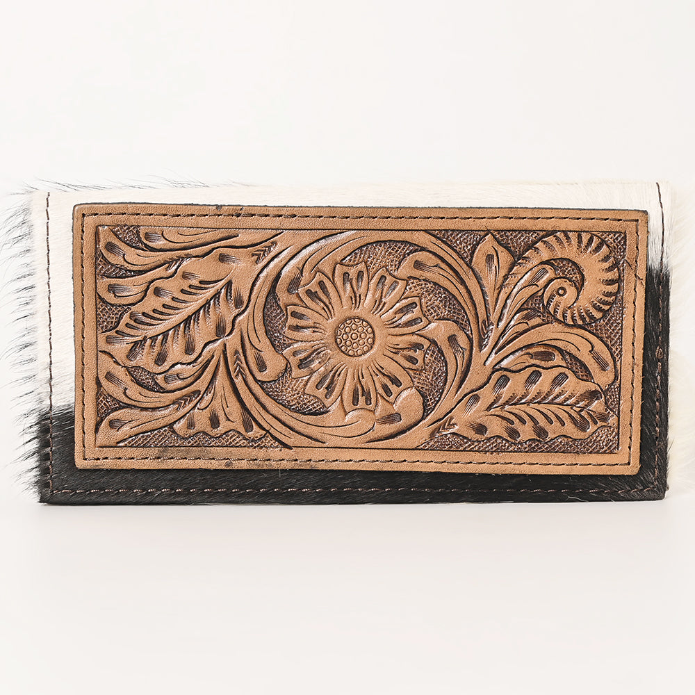 OHLAY WALLET Hand Tooled Hair-on Genuine Leather women bag western handbag purse