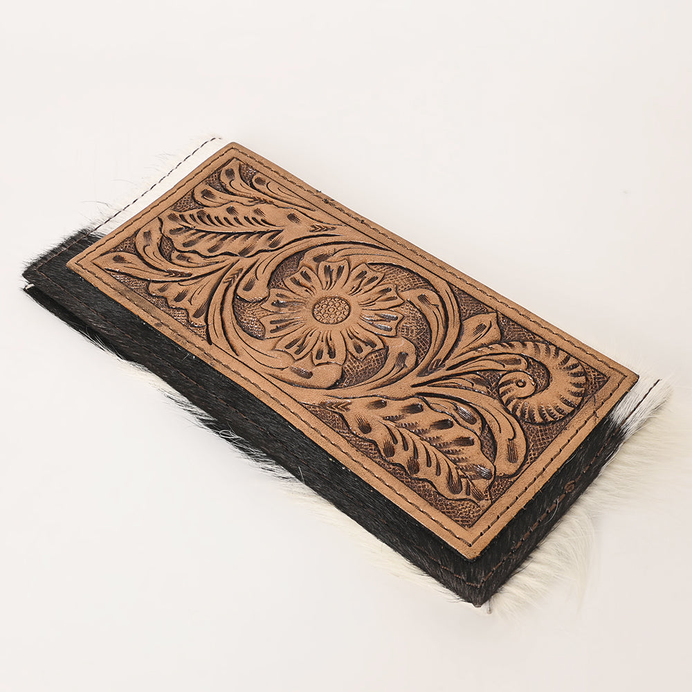OHLAY WALLET Hand Tooled Hair-on Genuine Leather women bag western handbag purse