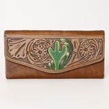 OHLAY WALLET Hand Tooled Hair-on Genuine Leather women bag western handbag purse