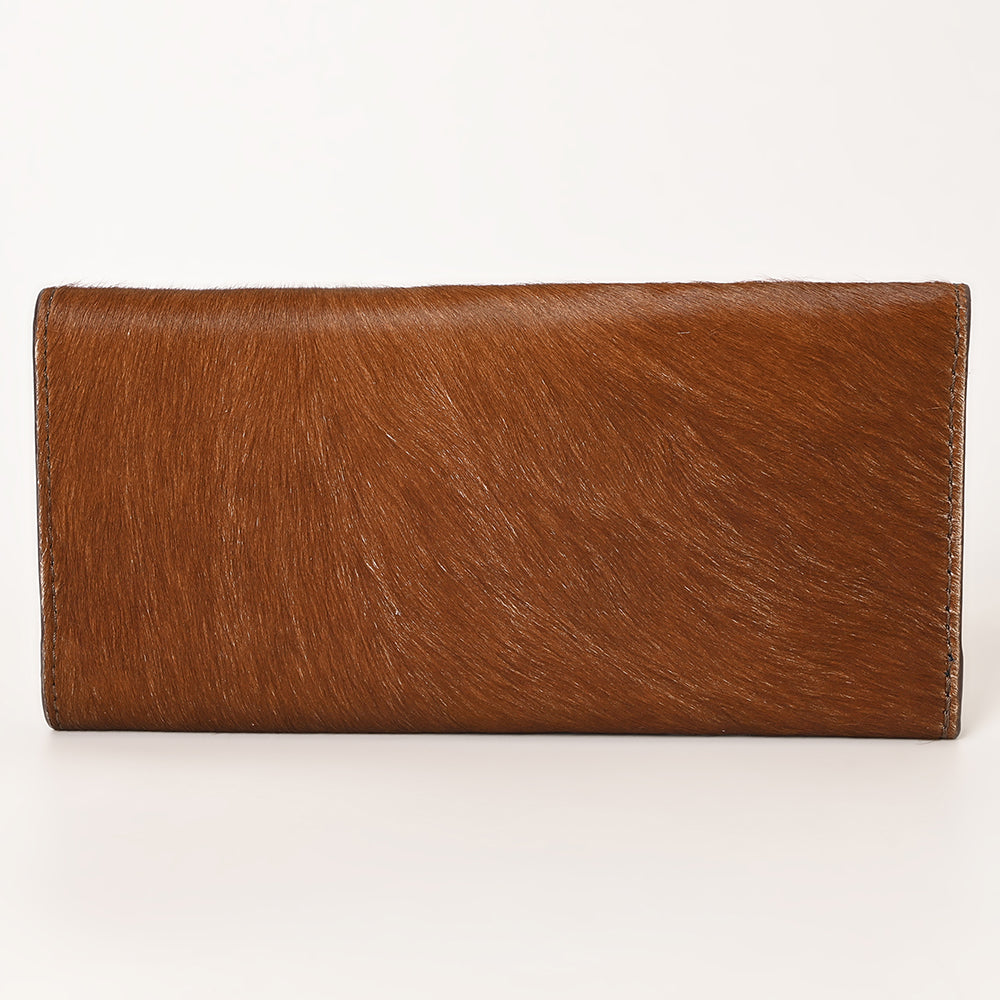 OHLAY WALLET Hand Tooled Hair-on Genuine Leather women bag western handbag purse