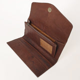 OHLAY WALLET Hand Tooled Hair-on Genuine Leather women bag western handbag purse