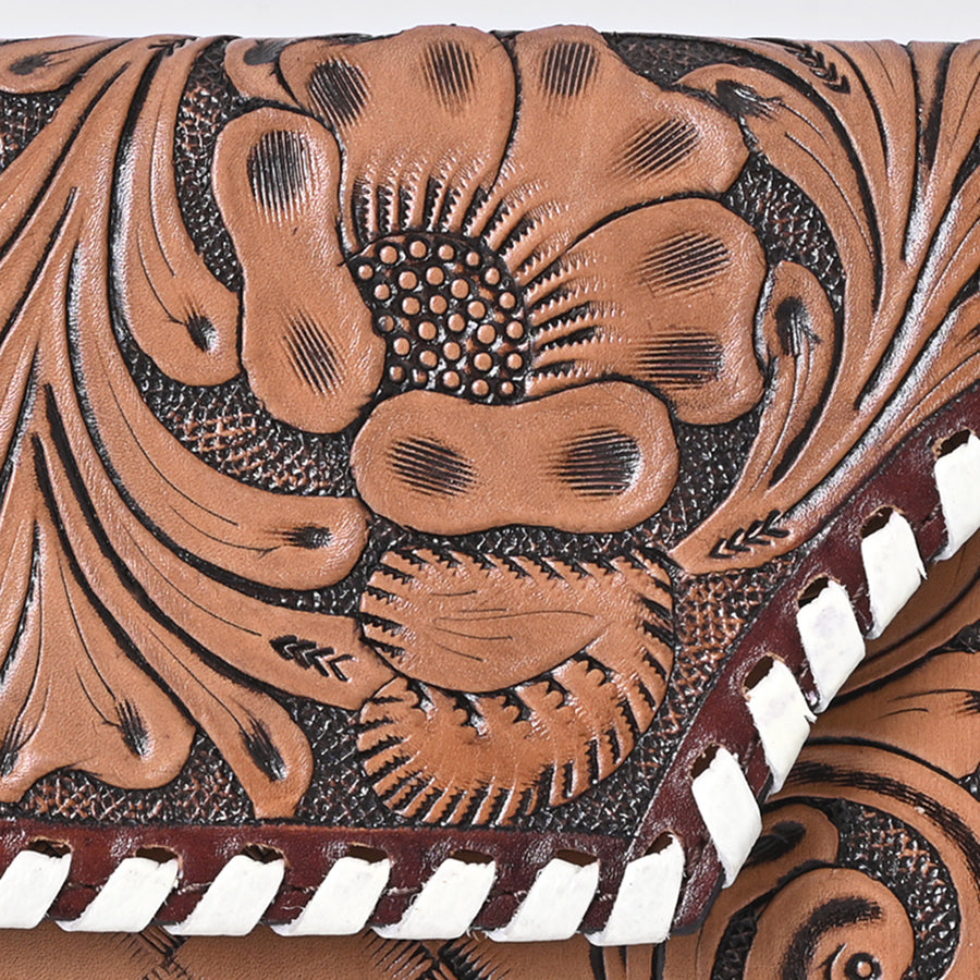OHLAY Wallet Hand Tooled Hair-On Genuine Leather Women Bag Western Handbag Purse | Womens Handbags |Leather Belt for Summer