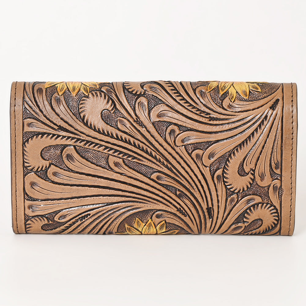 OHLAY WALLET Hand Tooled Genuine Leather women bag western handbag purse