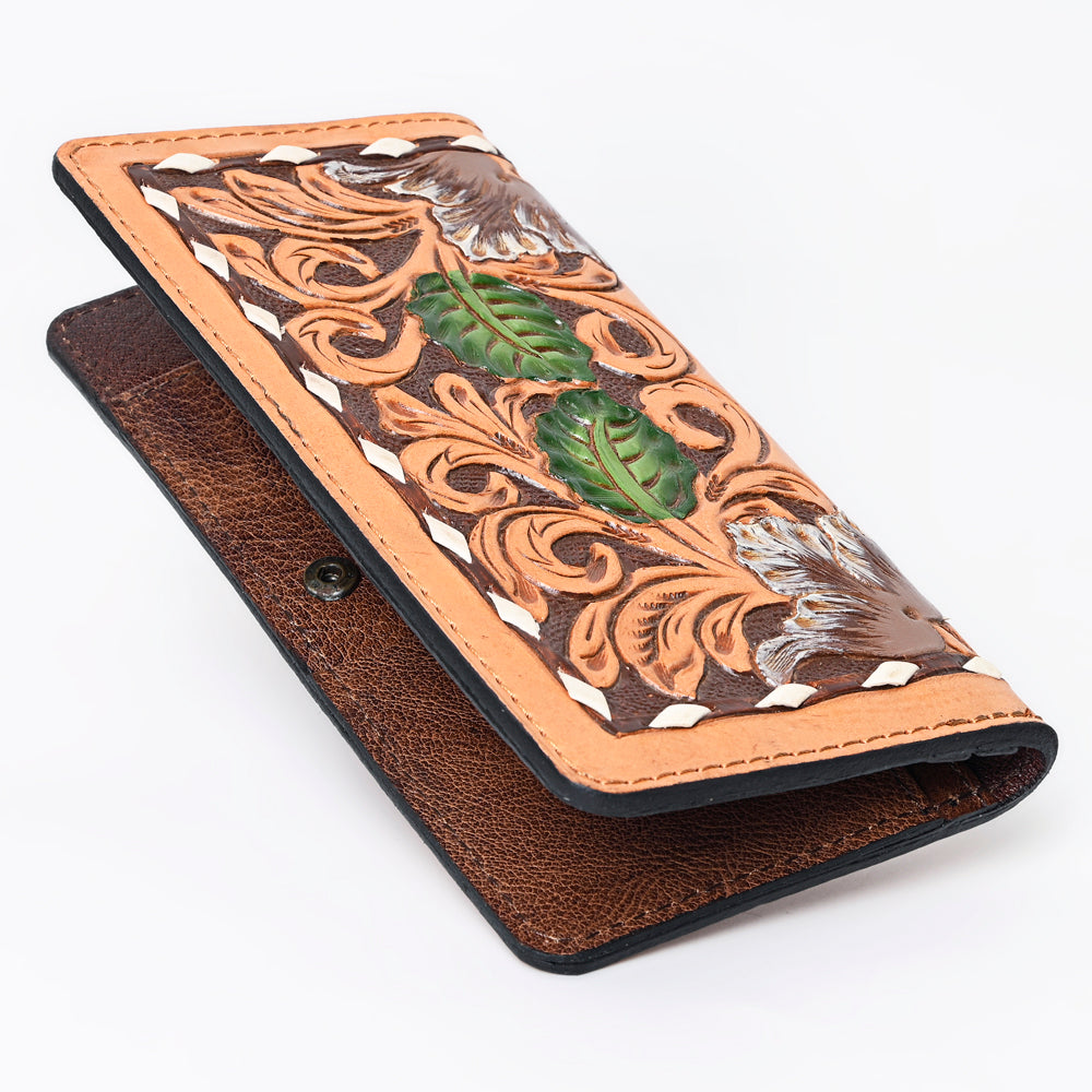 OHLAY WALLET Hand Tooled Genuine Leather women bag western handbag purse