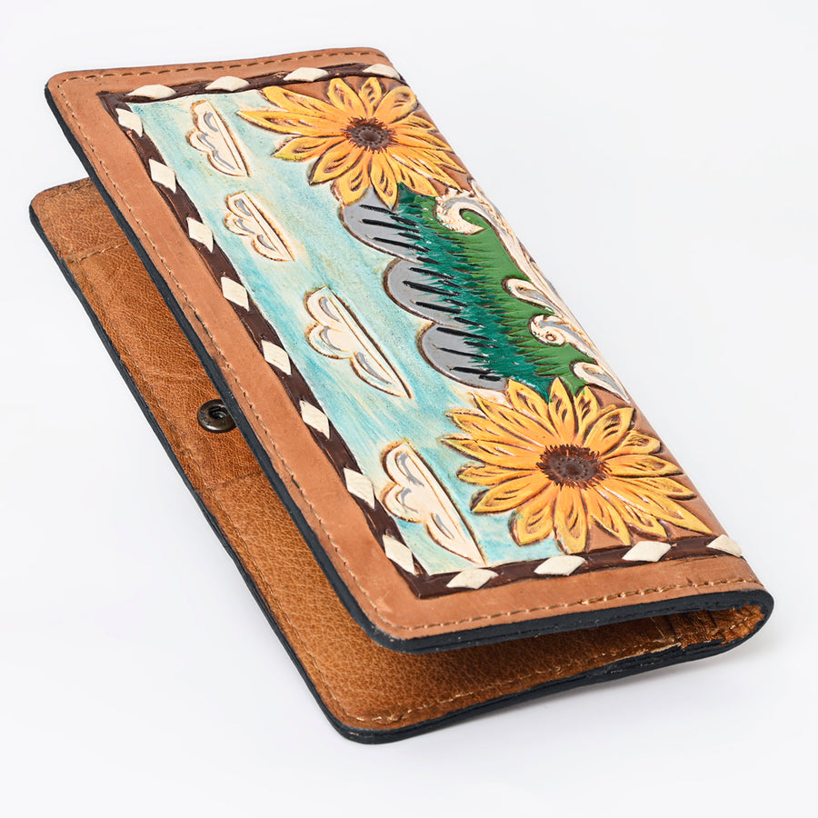 OHLAY Wallet Hand Tooled Genuine Leather Women Bag Western Handbag Purse | Womens Handbags |Leather Belt for Summer