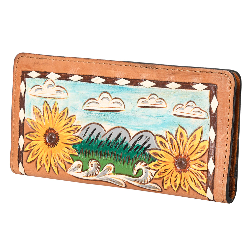 OHLAY WALLET Hand Tooled Genuine Leather women bag western handbag purse