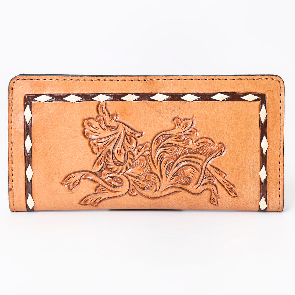 OHLAY WALLET Hand Tooled Genuine Leather women bag western handbag purse