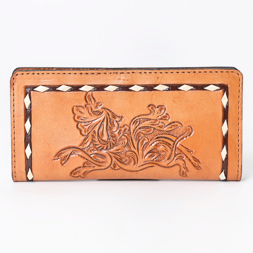 OHLAY WALLET Hand Tooled Genuine Leather women bag western handbag purse