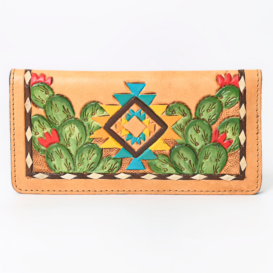 OHLAY WALLET Hand Tooled Genuine Leather women bag western handbag purse