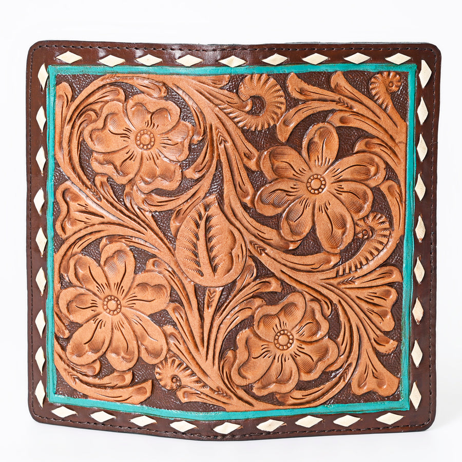 OHLAY Wallet Hand Tooled Genuine Leather Women Bag Western Handbag Purse | Womens Handbags |Leather Belt for Summer