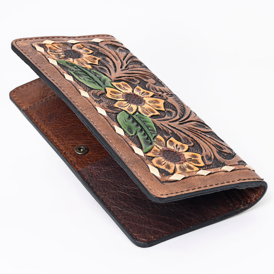 OHLAY Wallet Hand Tooled Genuine Leather Women Bag Western Handbag Purse | Womens Handbags |Leather Belt for Summer