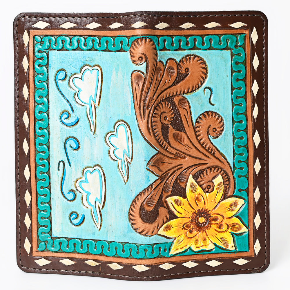 OHLAY WALLET Hand Tooled Genuine Leather women bag western handbag purse