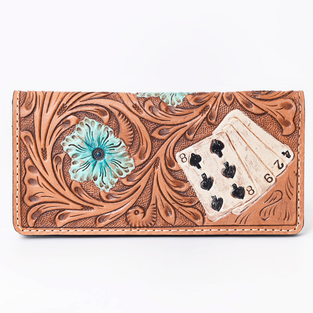OHLAY WALLET Hand Tooled Genuine Leather women bag western handbag purse