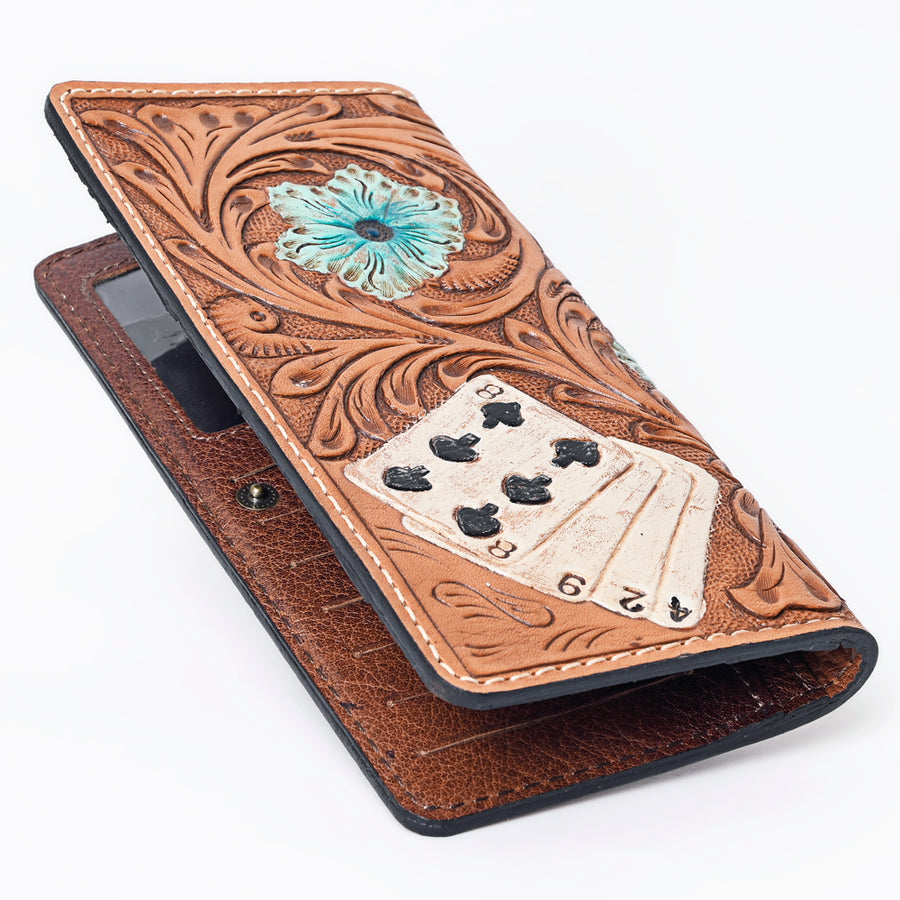 OHLAY Wallet Hand Tooled Genuine Leather Women Bag Western Handbag Purse | Womens Handbags |Leather Belt for Summer