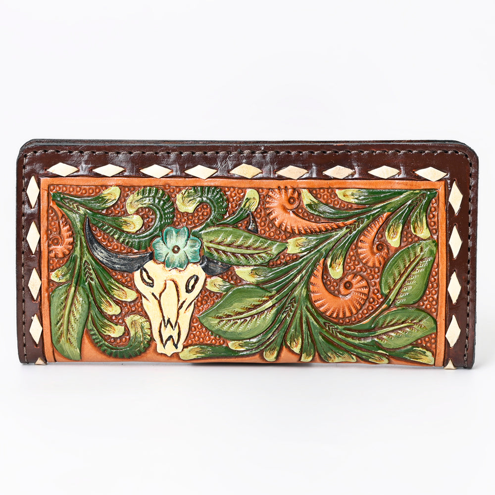 OHLAY WALLET Hand Tooled Genuine Leather women bag western handbag purse