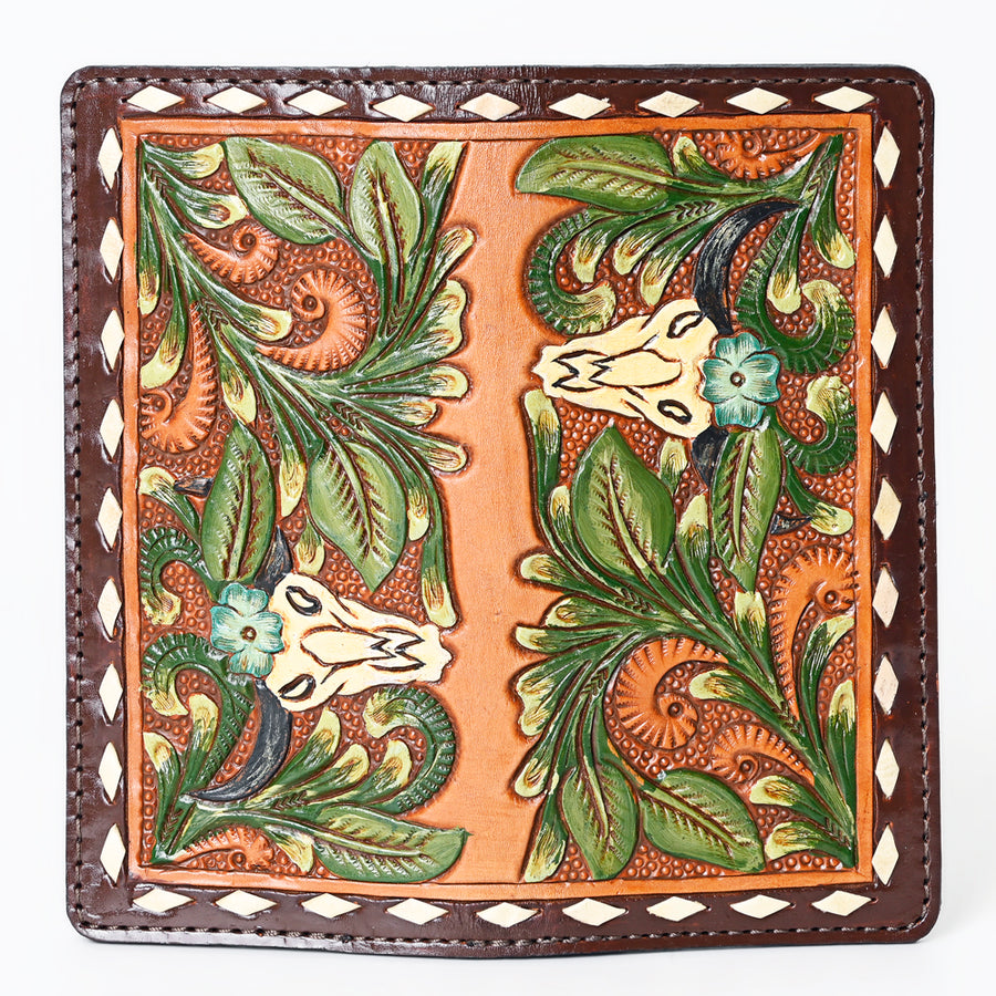 OHLAY Wallet Hand Tooled Genuine Leather Women Bag Western Handbag Purse | Womens Handbags |Leather Belt for Summer