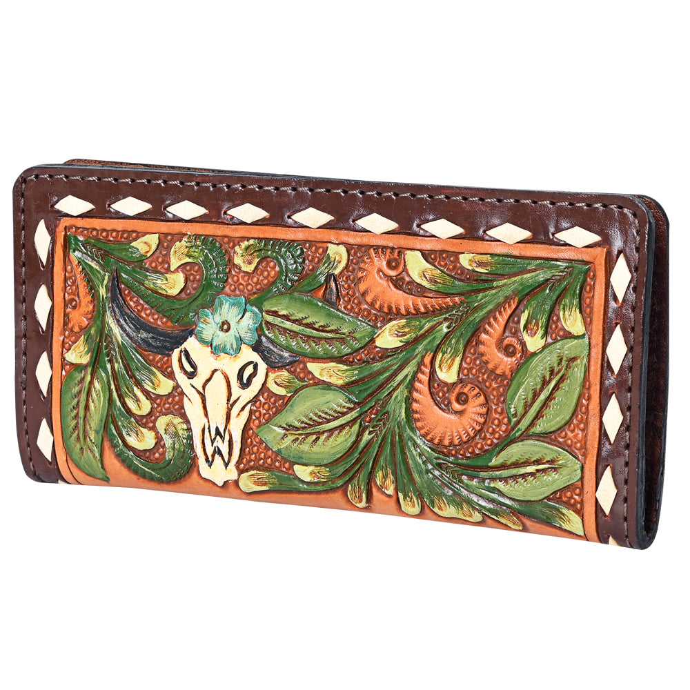 OHLAY WALLET Hand Tooled Genuine Leather women bag western handbag purse