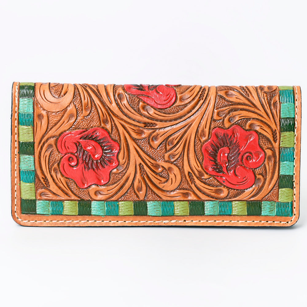 OHLAY WALLET Hand Tooled Genuine Leather women bag western handbag purse