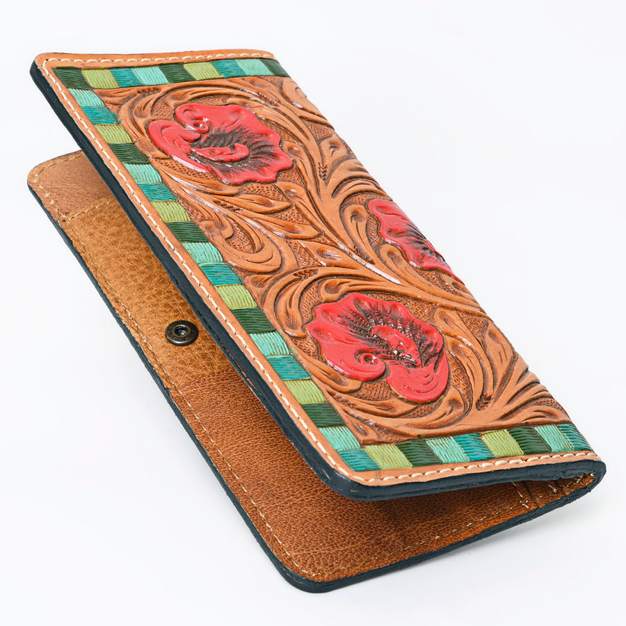 OHLAY Wallet Hand Tooled Genuine Leather Women Bag Western Handbag Purse | Womens Handbags |Leather Belt for Summer