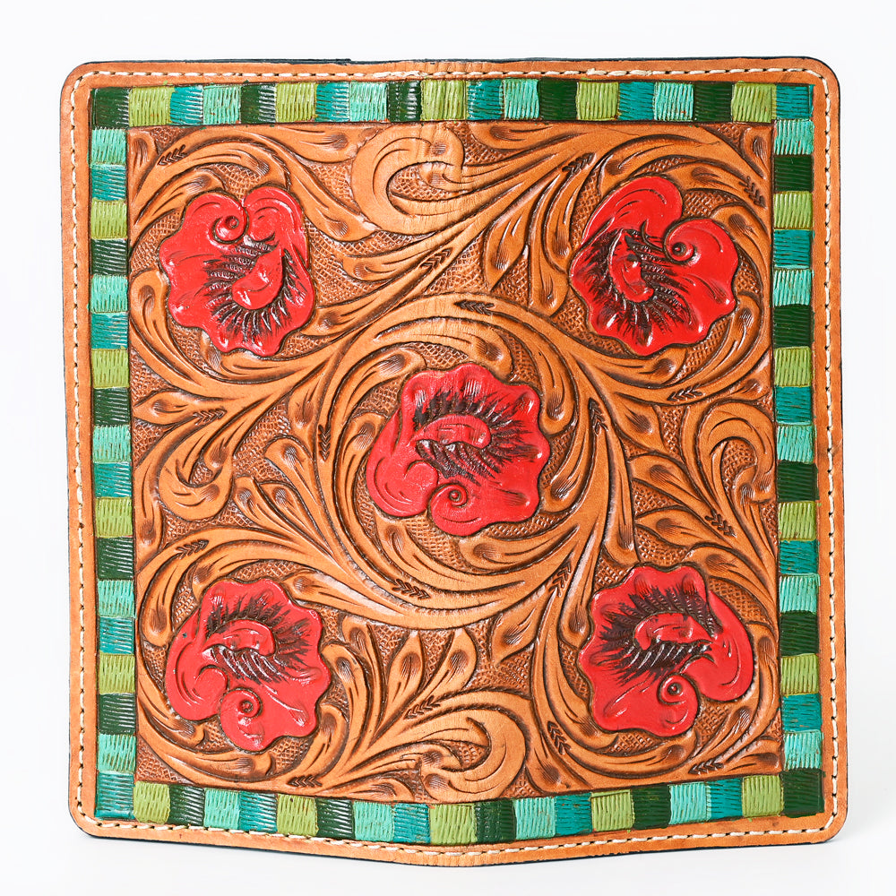 OHLAY WALLET Hand Tooled Genuine Leather women bag western handbag purse